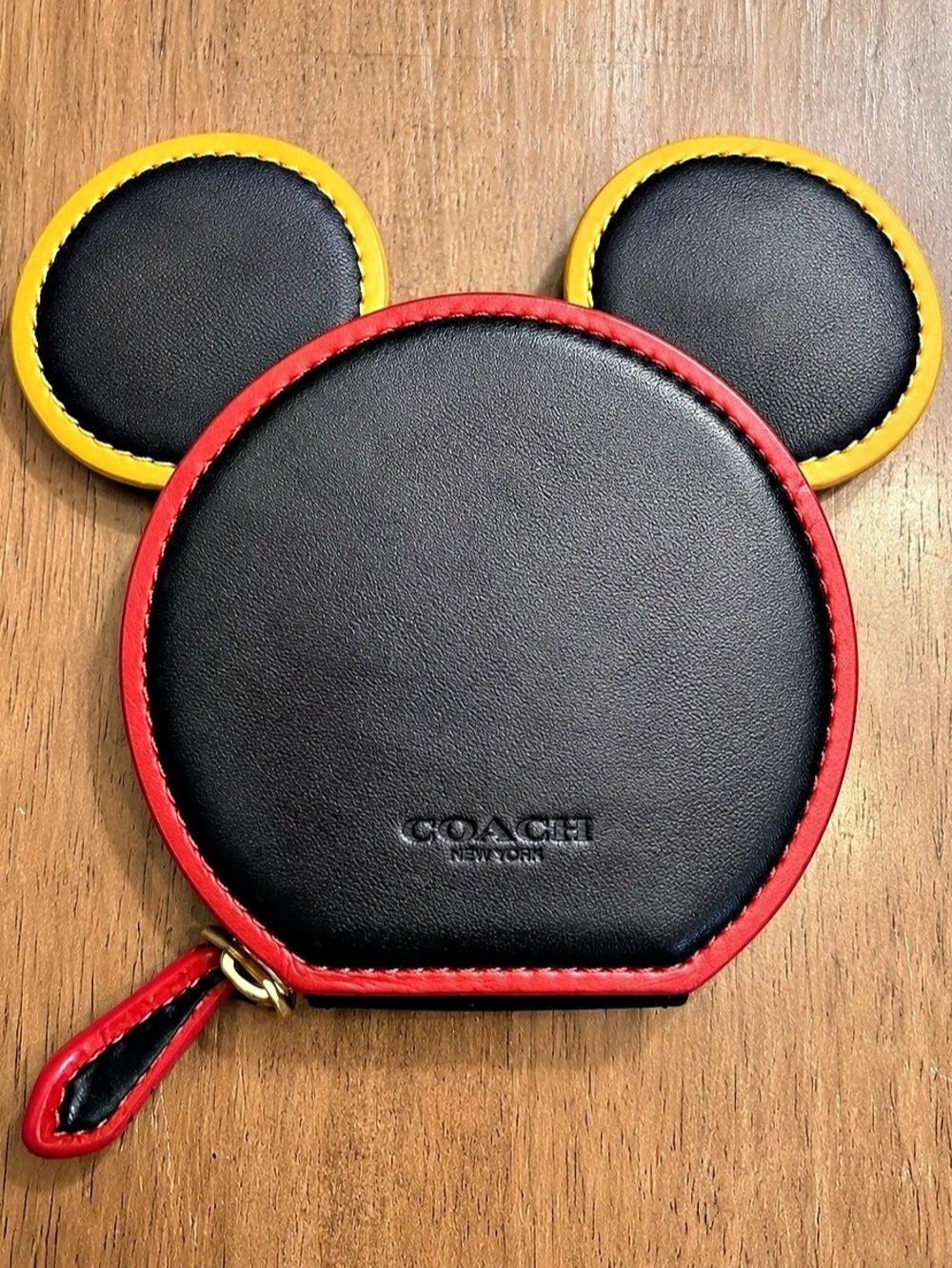 Coach x Disney Mickey Mouse Ear Wallet/Coin Purse Black Red Yellow Like New